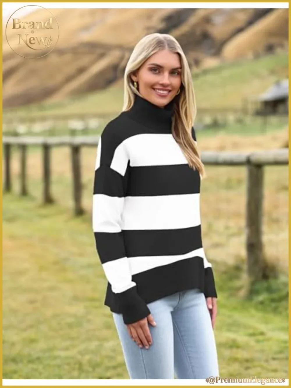 Chunky Knit Turtleneck Sweater Oversized Pullover Soft Warm